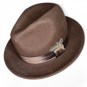 St. Patrick Brown Felt Fedora with Black Trim